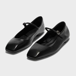 Aeyde NWB 39.5 Uma Black Leather Mary Jane Ballerina Flats